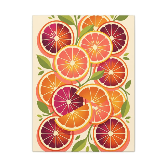 Retro Citrus Slice Composition Wall Art & Canvas Print