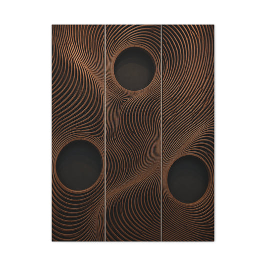 Architectural Wood Wave Panel Geometry Wall Art & Canvas Print