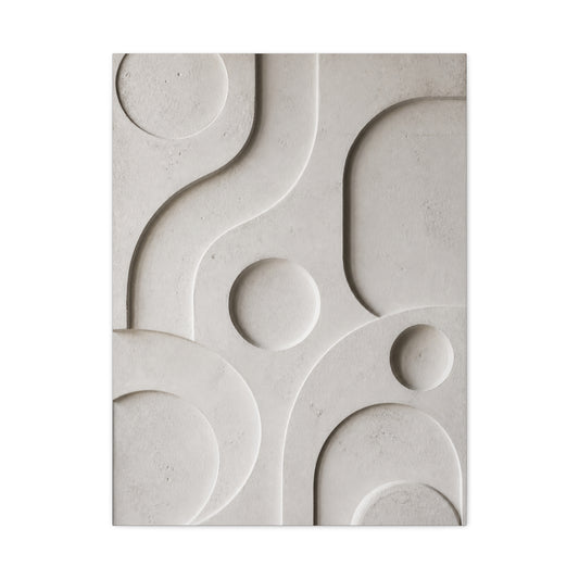 Monumental White Concrete Relief Wall Art & Canvas Print
