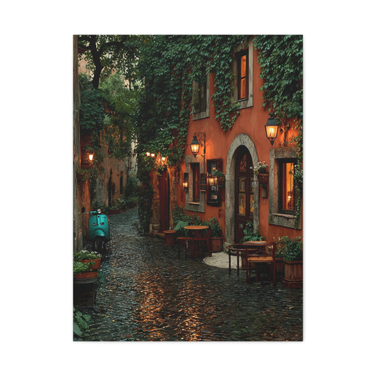 Italian Alley Evening Glow Wall Art & Canvas Print