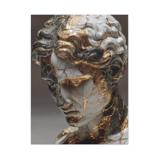 Marble And Gold Kintsugi Sculpture Wall Art & Canvas Print