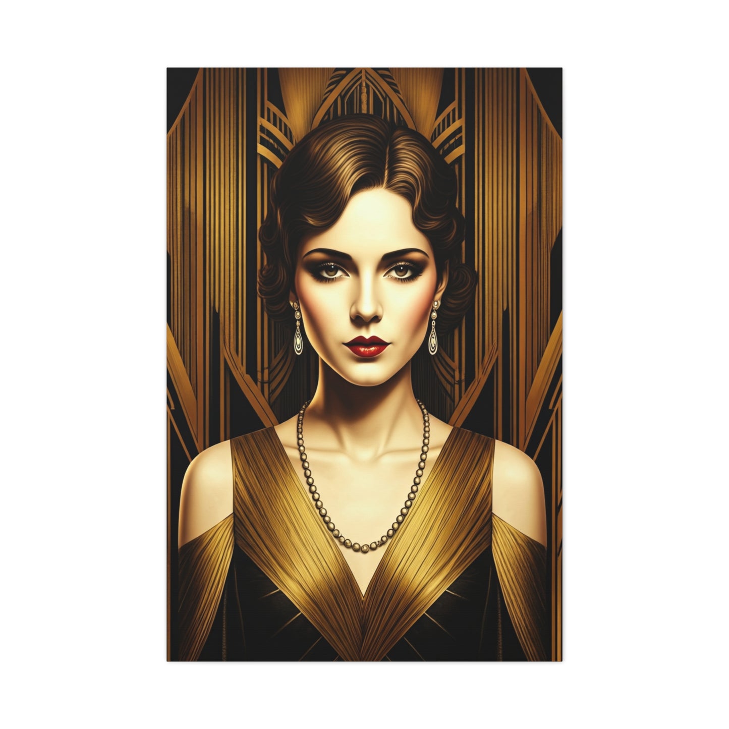Golden Vintage Glamour Portrait Wall Art & Canvas Prints