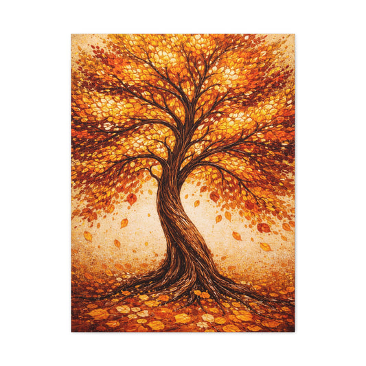 Golden Autumn Tree Radiance Wall Art & Canvas Print