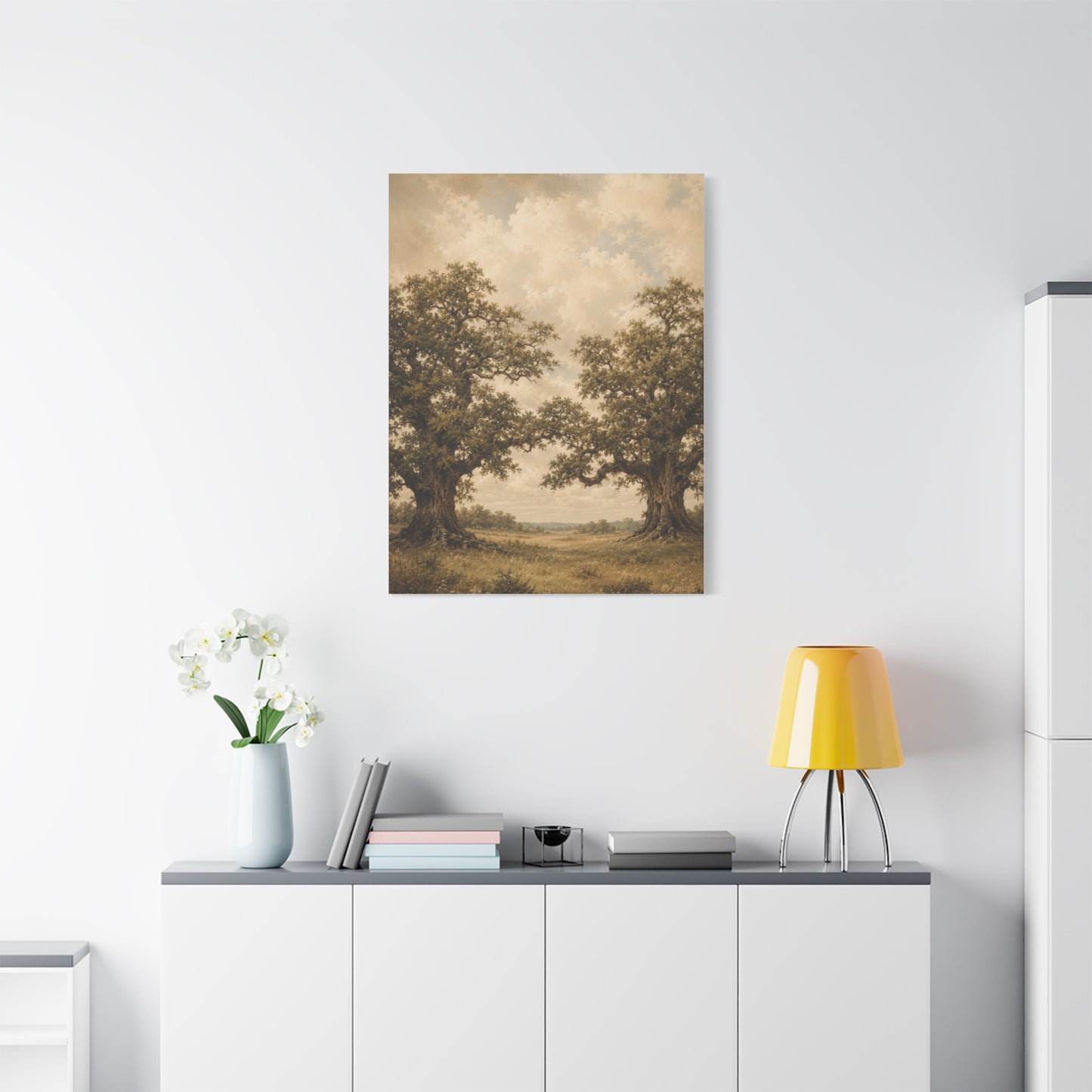 Twin Oak Harmony Landscape Trees Wall Art & Canvas Print