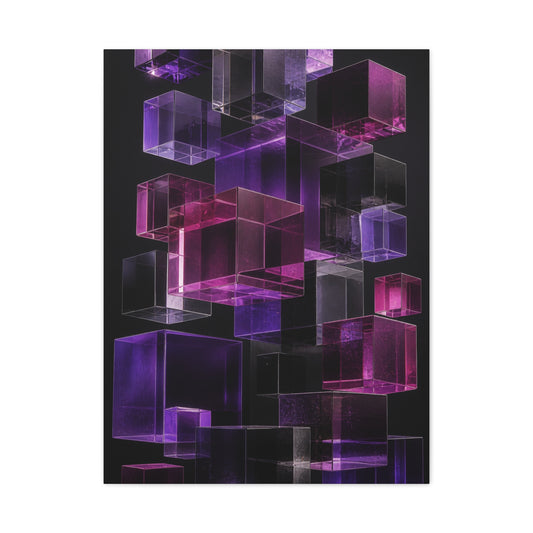 Floating Violet Glass Cubes Wall Art & Canvas Print
