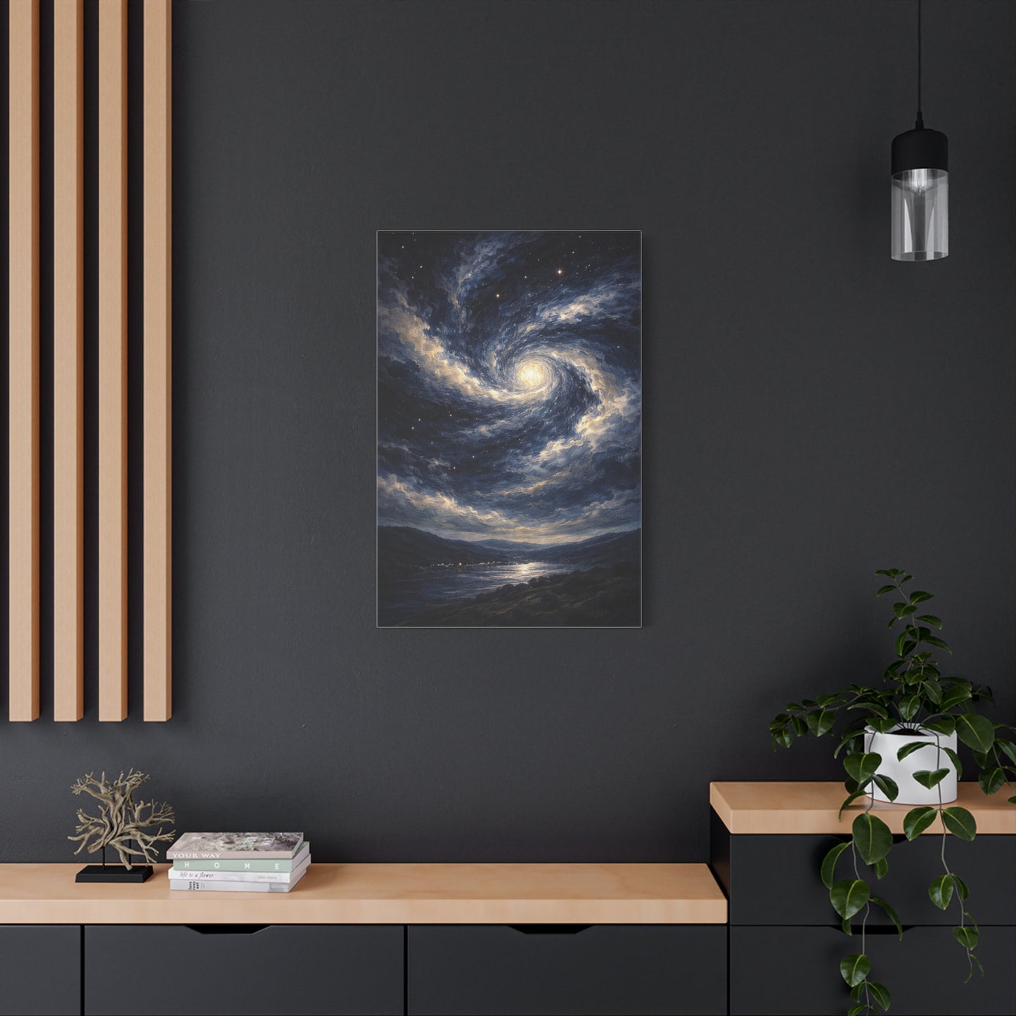 Cosmic Spiral Night Sky Wall Art & Canvas Print