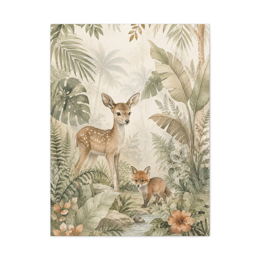 Neutral Safari Botanical Wildlife Tropical Wall Art & Canvas Print