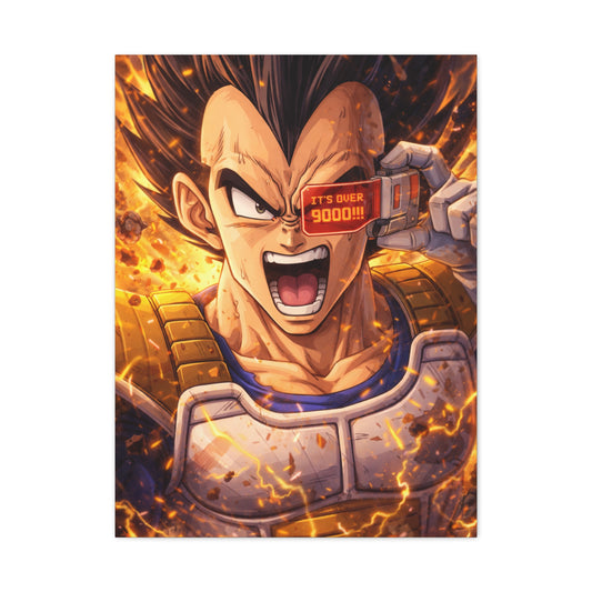 Vegeta Super Saiyan It's Over 9000 Wall Art & Canvas Print