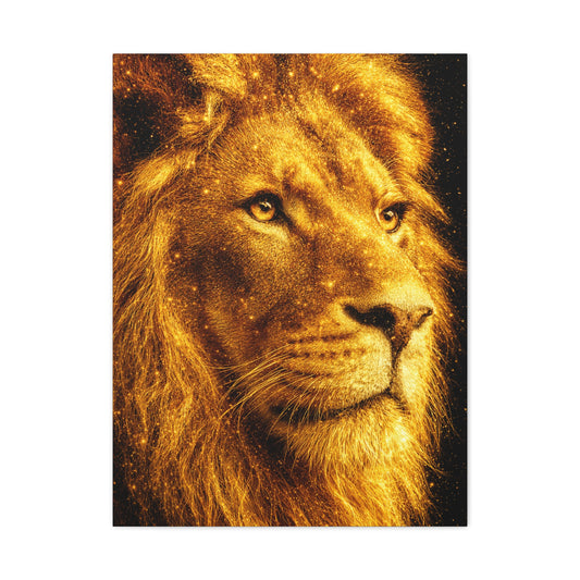 Golden Lion Portrait Wall Art & Canvas Print