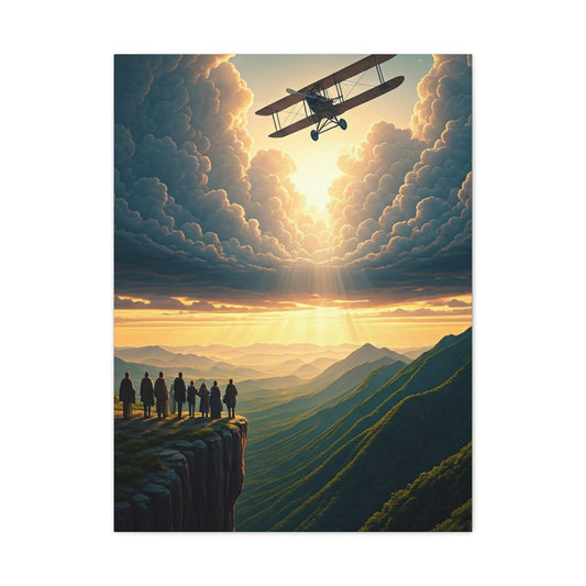 Vintage Airfield Dreams at Sunrise Wall Art & Canvas Prints