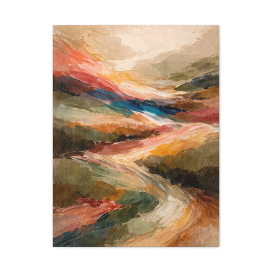 Warm Earthy Wabi-Sabi Abstract Landscape Wall Art & Canvas Print