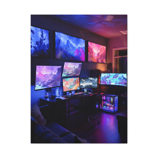 Neon Fantasy Gaming Room Wall Art & Canvas Print