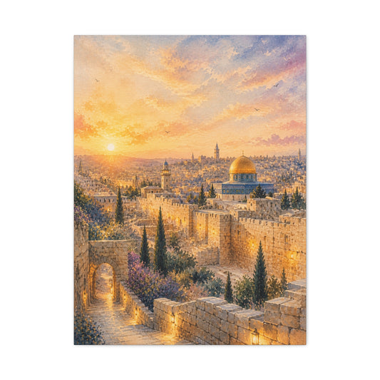 Jerusalem Golden Sunset Wall Art & Canvas Print