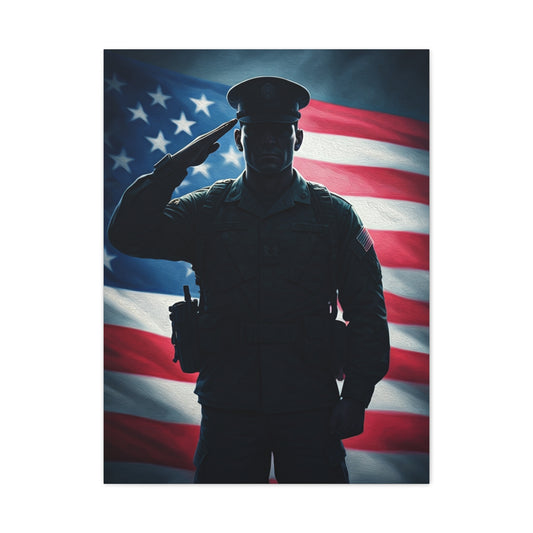 Saluting Soldier American Pride Wall Art & Canvas Prints