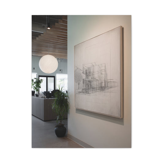 Refined Architectural Linework Artwork Wall Art & Canvas Print