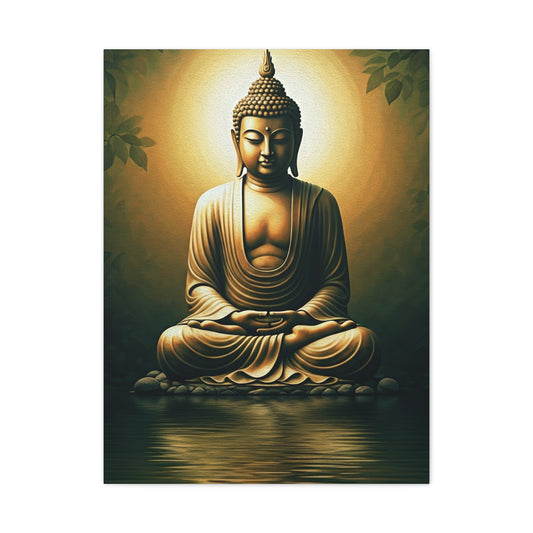 Golden Reflection Buddha Serenity Wall Art & Canvas Prints
