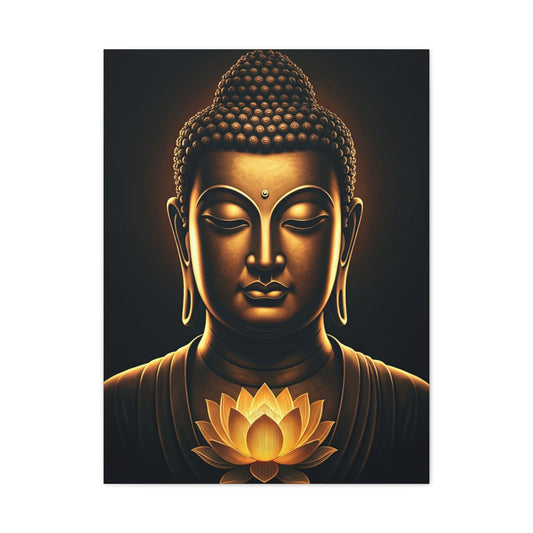 Shadowed Golden Buddha Elegance Wall Art & Canvas Prints