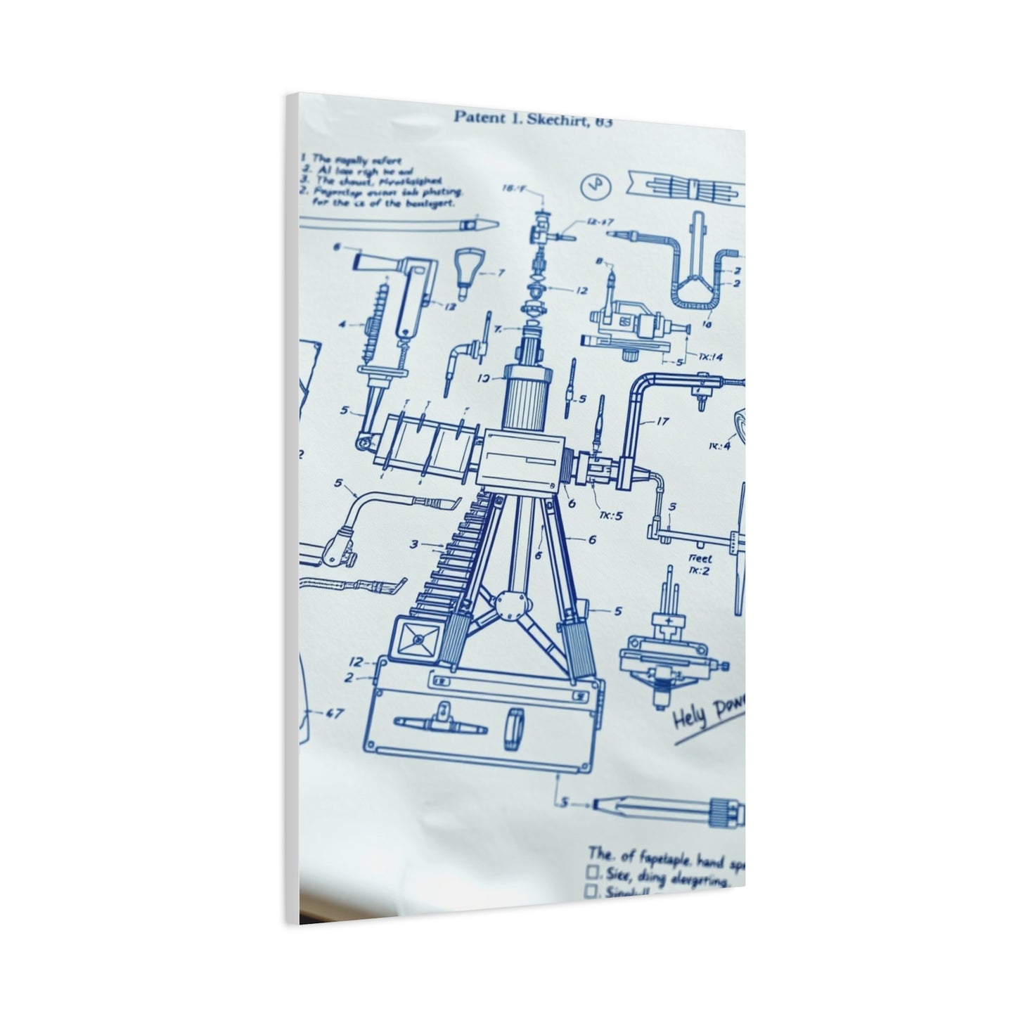 Masterpiece Blueprint & Patent Sketches Art Vision Wall Art & Canvas Print