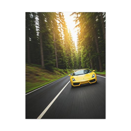 Lamborghini Gallardo Forest Road Charge Wall Art & Canvas Prints