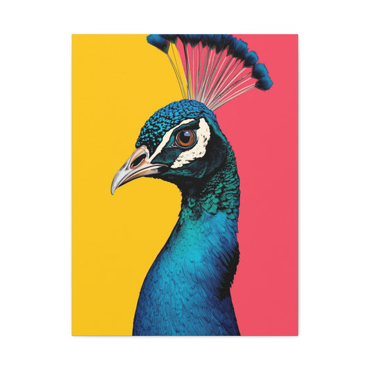 Modern Pop Peacock Profile Wall Art & Canvas Print