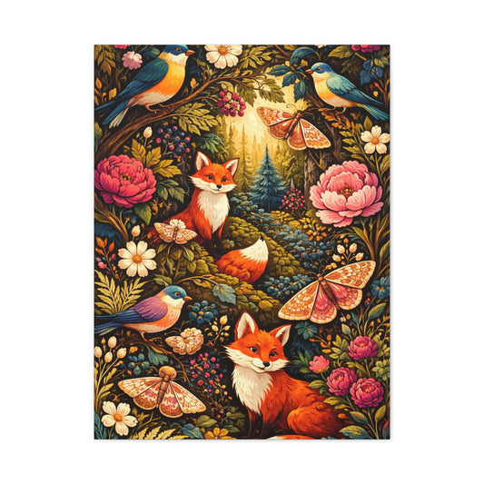 Quirky Maximalist Forest Creatures Wall Art & Canvas Print