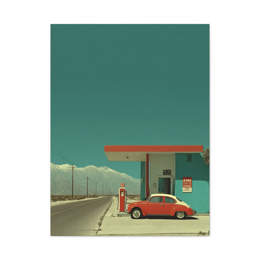 Minimal Desert Station Composition Wall Art & Canvas Print
