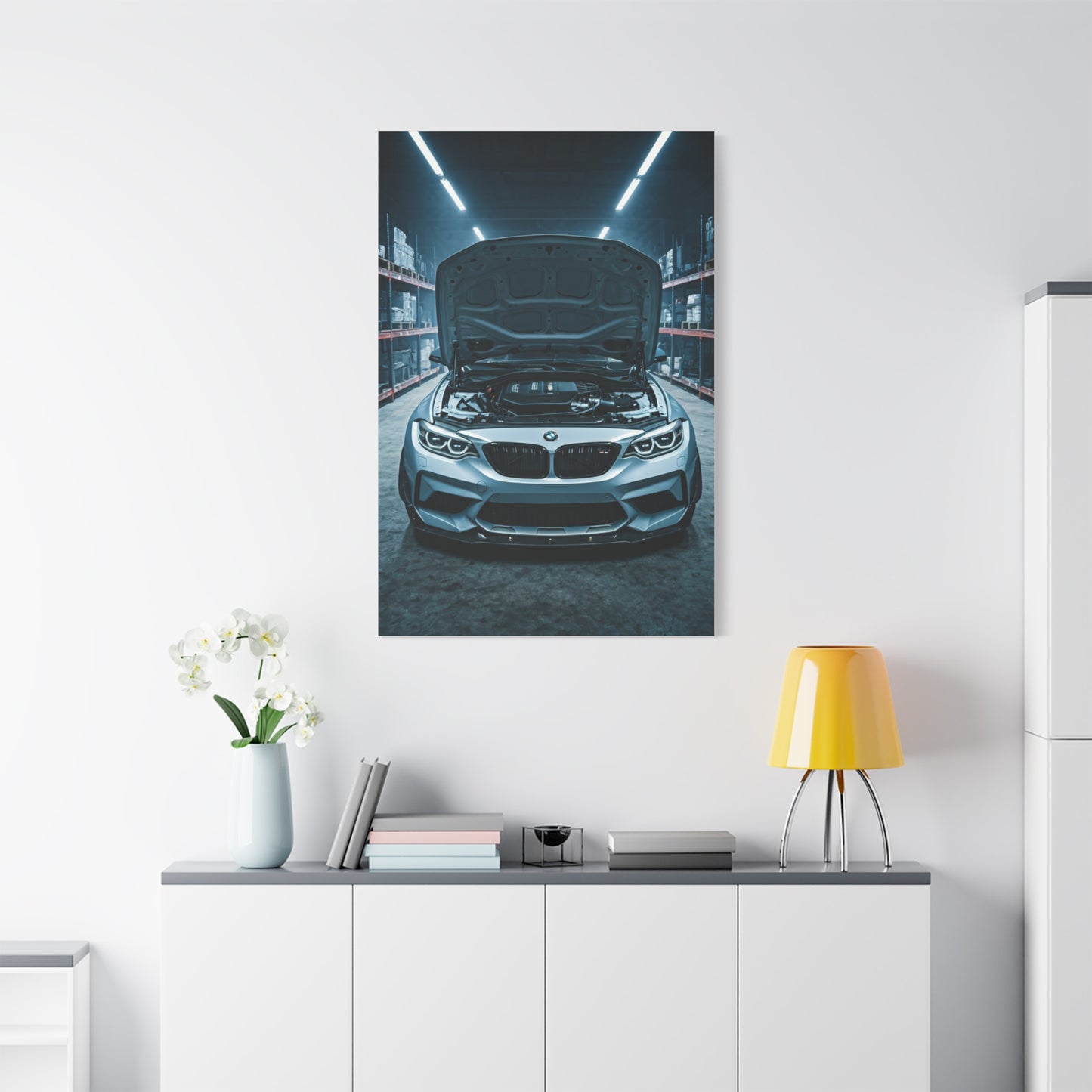 BMW M2 Industrial Workshop Lighting Wall Art & Canvas Prints