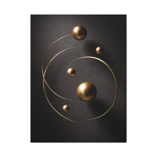 Floating Gold Sculptural Abstract Wall Art & Canvas Print