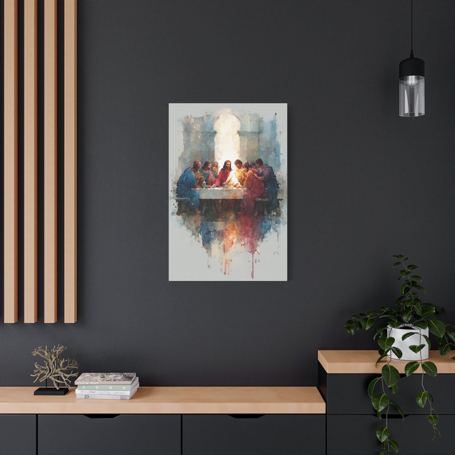 The Last Supper Watercolor Reflection Wall Art & Canvas Print