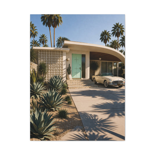 Palm Springs Modern Villa Exterior Wall Art & Canvas Print