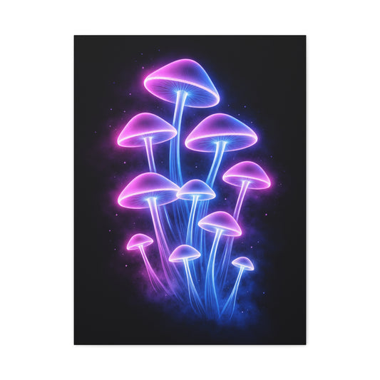 Magic Mushroom LED Art Aesthetic Wall Art & Canvas Print