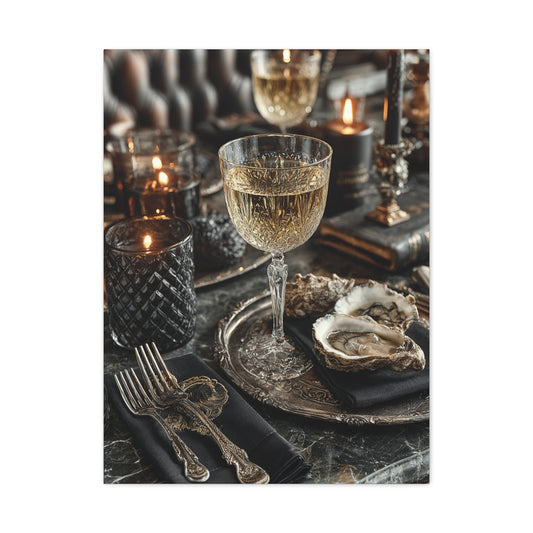 Champagne and Oyster Luxury Table Wall Art & Canvas Print