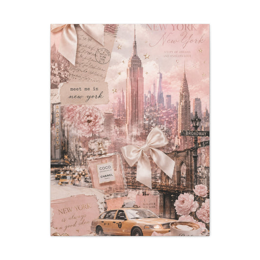Romantic Blush NYC Dream Collage Wall Art & Canvas Print