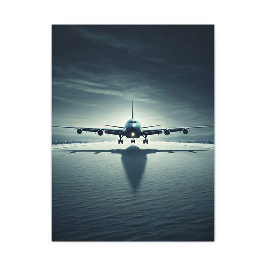 Stormy Runway Jet Arrival Wall Art & Canvas Prints