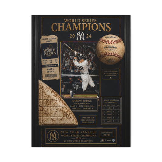 World Series Champions Yankees Memorabilia Wall Art & Canvas Print