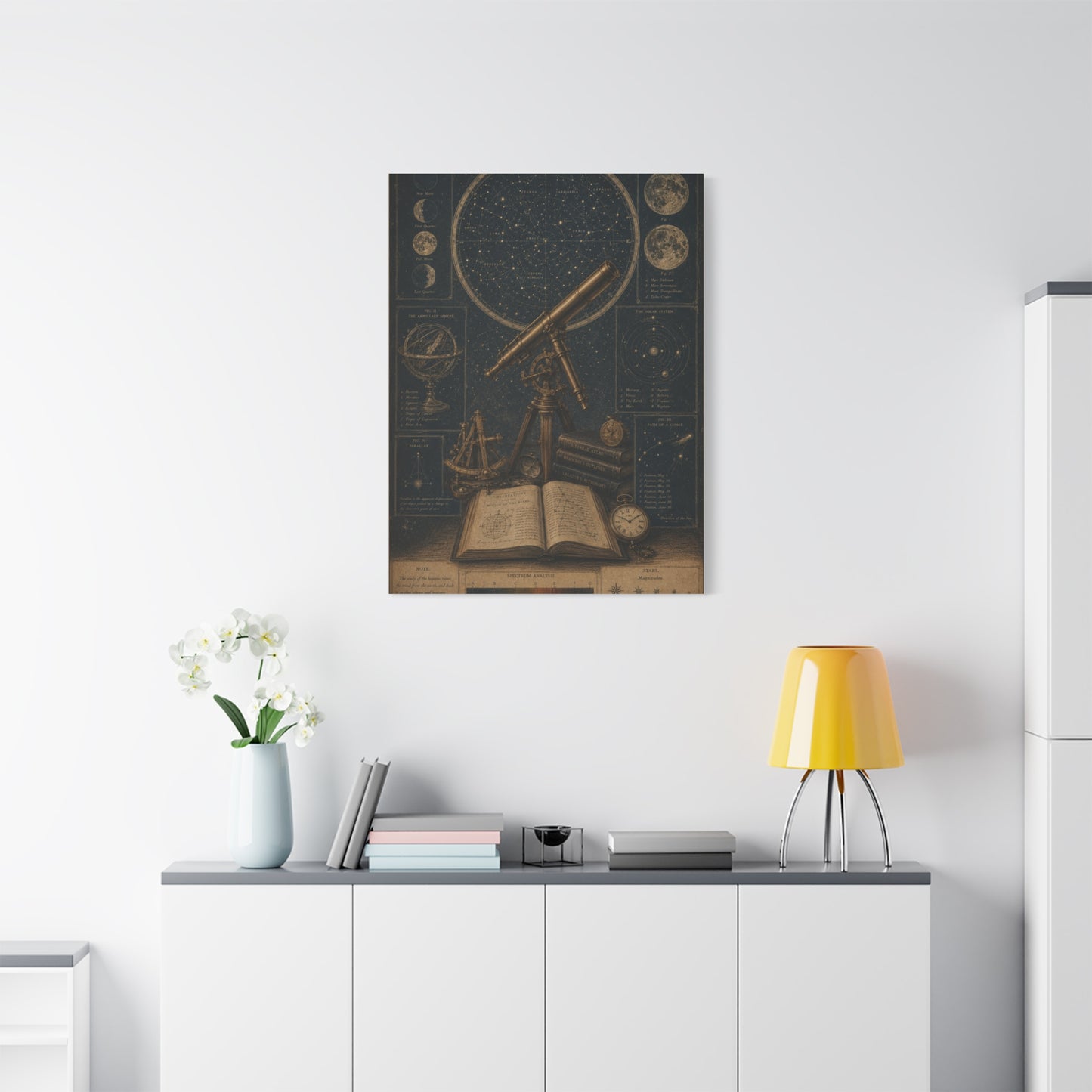 Antique Telescope & Celestial Study Wall Art & Canvas Print