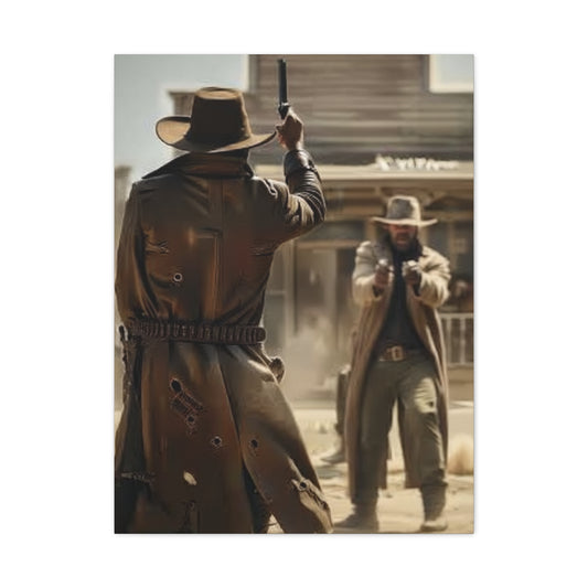 High Noon Gunslinger Duel Wall Art & Canvas Print