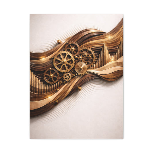 Mechanical Rhythm Wave Sculpture Wall Art & Canvas Print