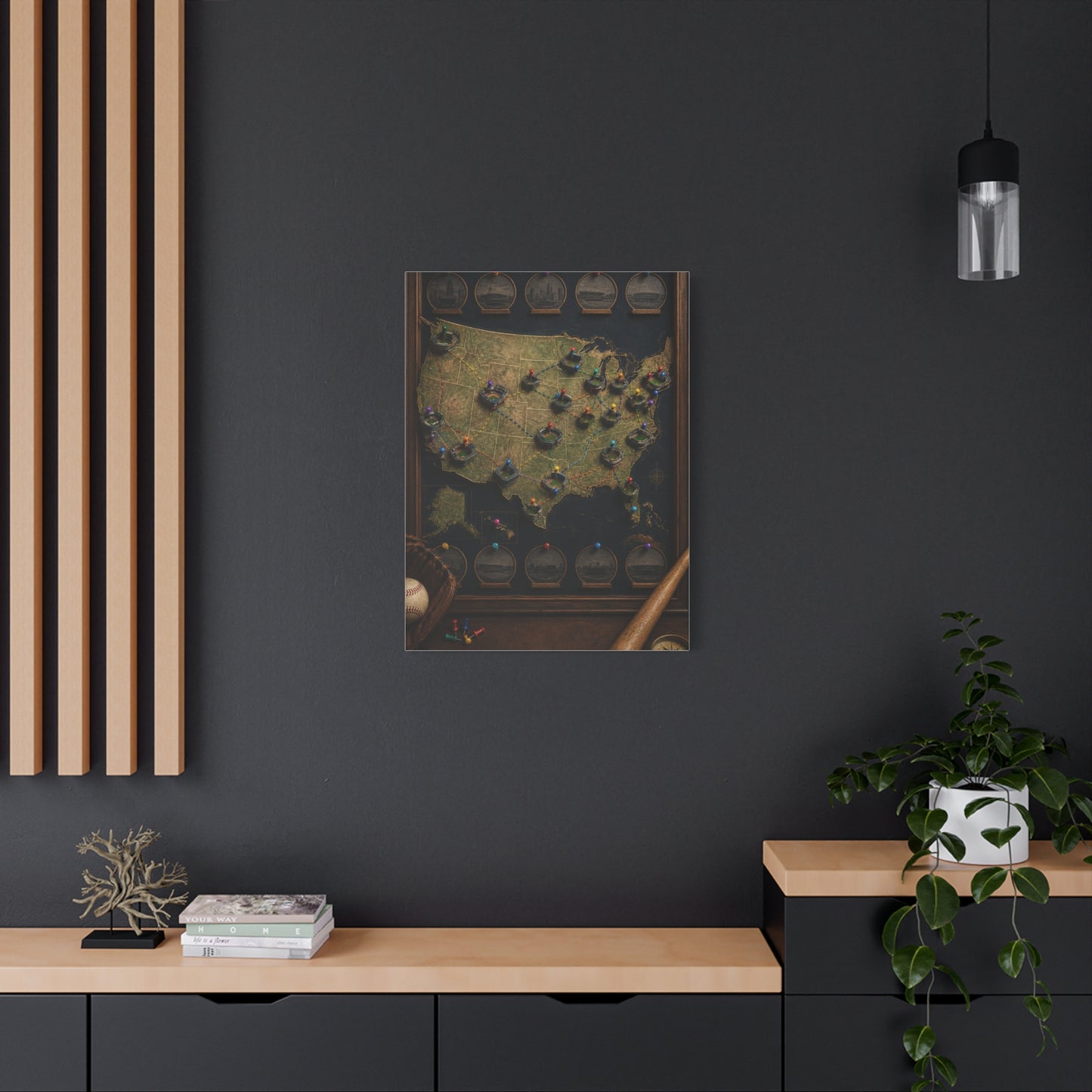 Interactive Stadium Tracker Map Sports Wall Art & Canvas Print