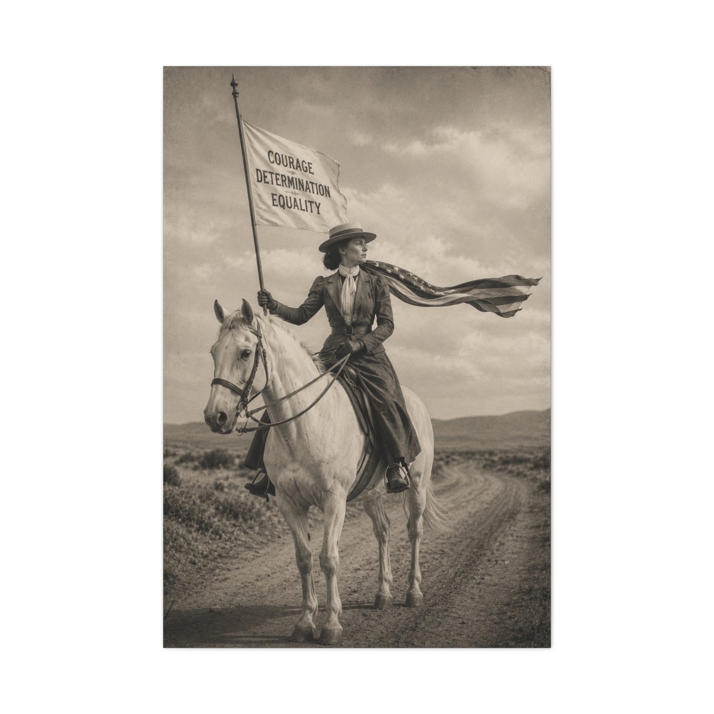 Frontier Equality Rider Portrait Scene Wall Art & Canvas Print