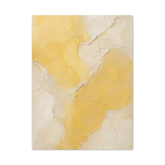 Wabi-Sabi Yellow Plaster Minimal Abstract Wall Art & Canvas Print