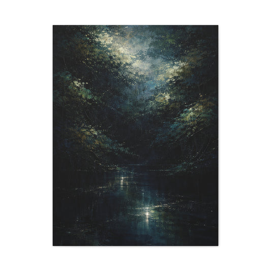 Nocturnal Forest Reflection Wall Art & Canvas Print