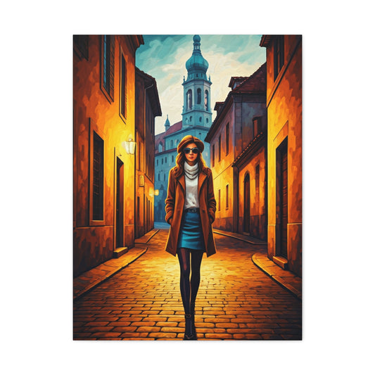 Twilight Alley Stroll Wall Art & Canvas Print