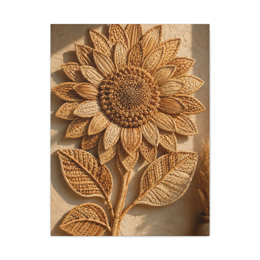 Artisan Woven Sunflower Relief Wall Art & Canvas Print