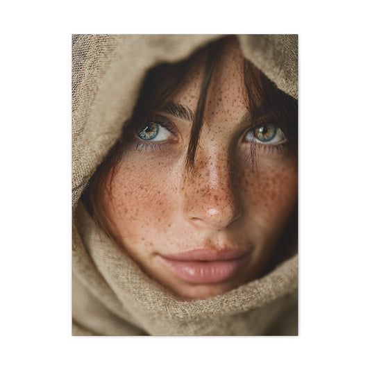 Freckled Muse Linen Hood Portrait Wall Art & Canvas Print