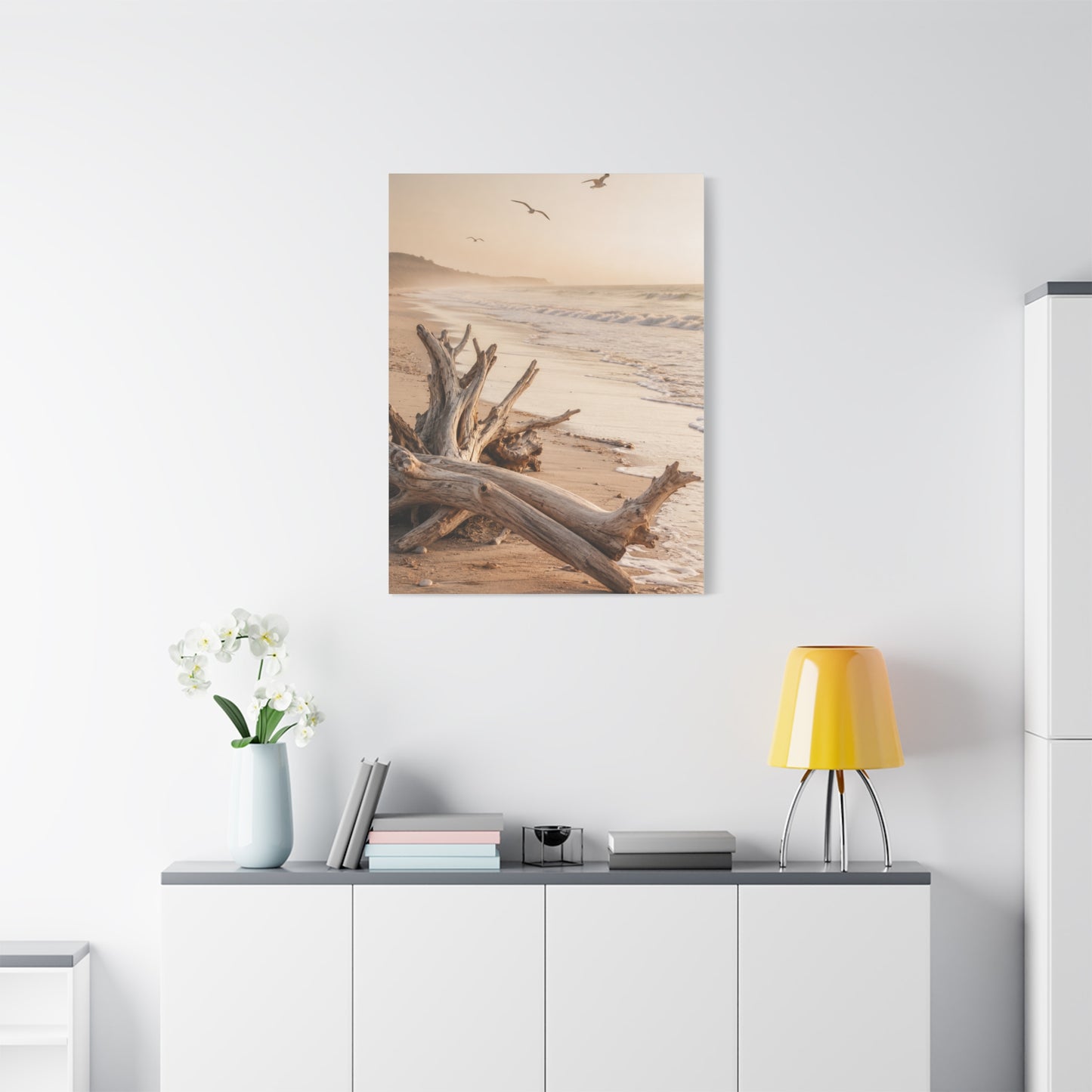 Driftwood Coastal Stillness Shore Wall Art & Canvas Print