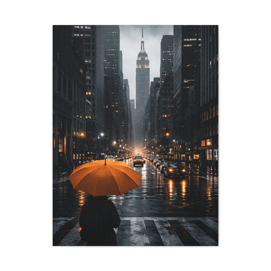 City Rain Reflection Wall Art & Canvas Print