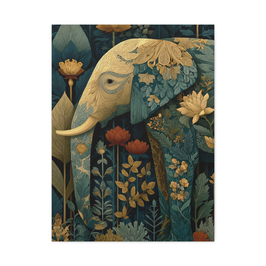 Botanical Heritage Elephant Wall Art & Canvas Print