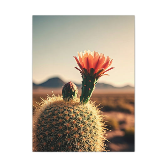 Golden Hour Desert Cactus Blossom Wall Art & Canvas Prints