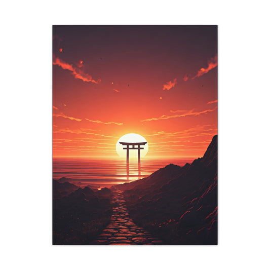 Sacred Horizon Torii Sunset Wall Art & Canvas Prints